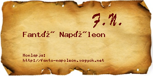 Fantó Napóleon névjegykártya